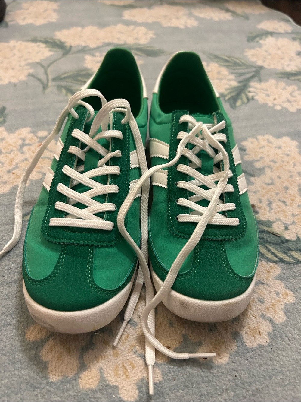 Madden Girl Green and White Low-Top Sneakers
